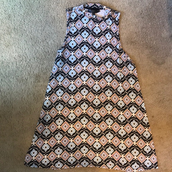 TopShop Black & Blue Argyle Diamond Print Sleeveless Dress - Women’s Size 8 - Picture 2 of 9
